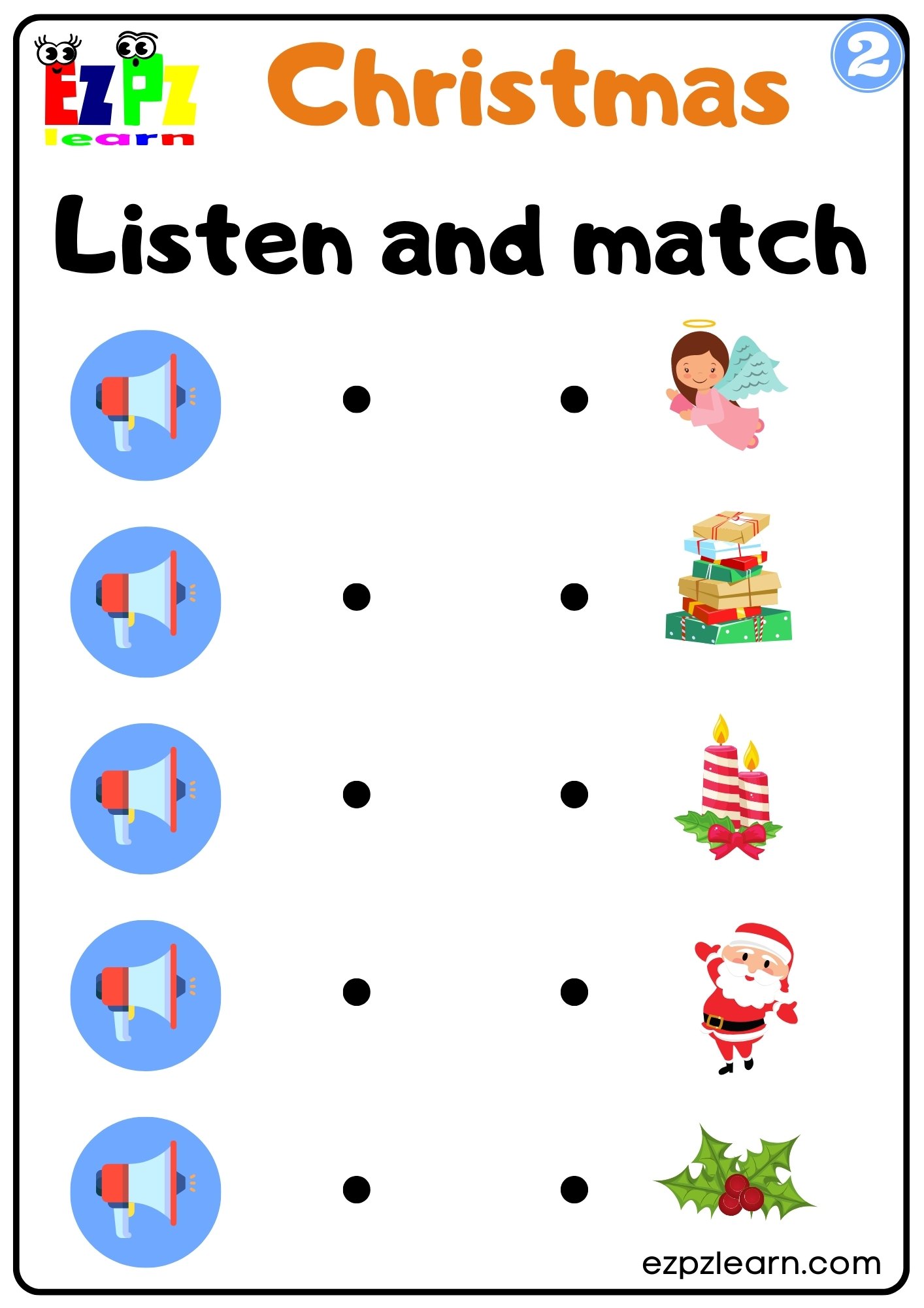 Christmas Interactive Worksheet Listen And Match The Correct Images